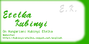 etelka kubinyi business card